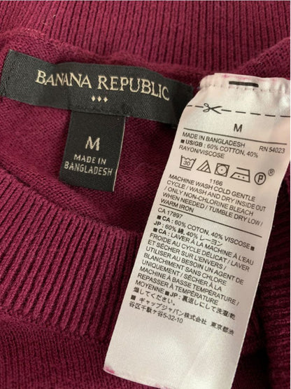 Medium Banana Republic Womens Merlot Crewneck Lightweight Sweater