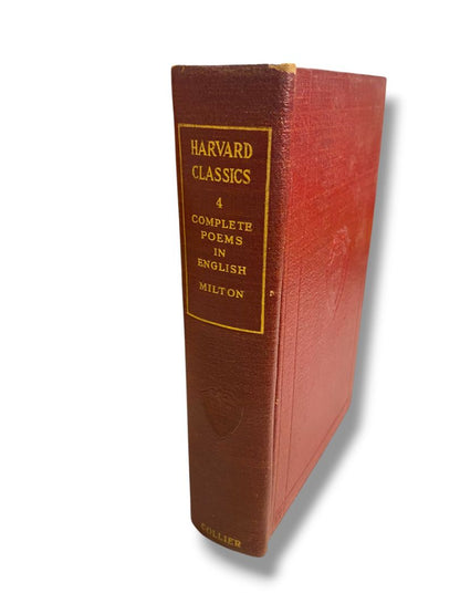 Harvard Classics 4 Complete Poems in English Milton 1909 Hardcover Book