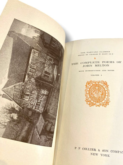 Harvard Classics 4 Complete Poems in English Milton 1909 Hardcover Book