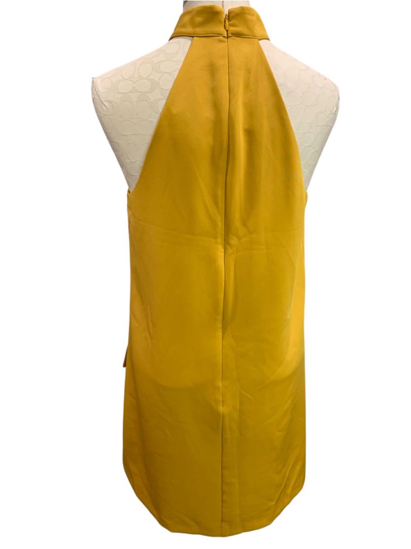 Medium Mare Mare x Anthropologie Halter Mini Dress in Gold Retro Mod