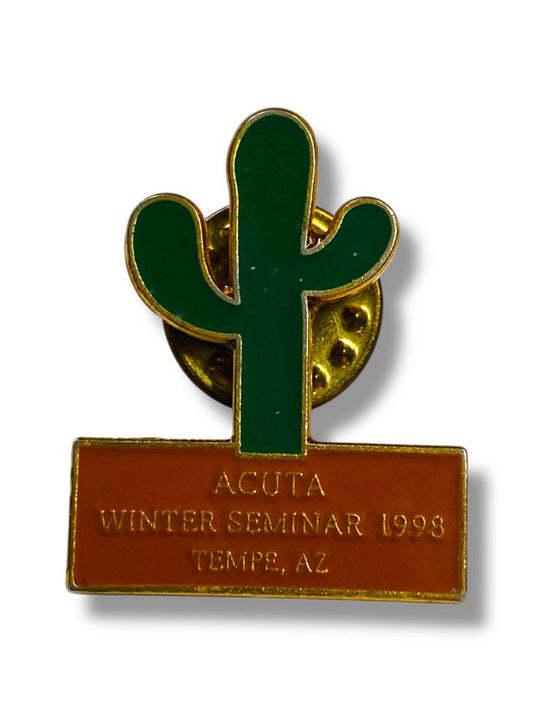 Vintage Acuta Lapel Pin Winter Seminar 1998 Tempe Arizona Cactus 1.1"