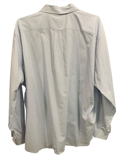 3XL Nautica Mens Wrinkle Resistant Button Down Dress Shirt White Blue Check