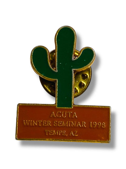 Vintage Acuta Lapel Pin Winter Seminar 1998 Tempe Arizona Cactus 1.1"