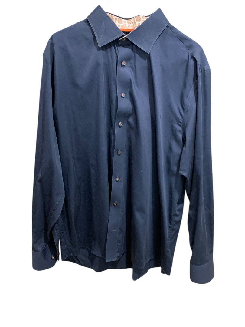 3XL (18.5-19  38) Levinas Contemporary Fit Mens Button Up Dress Shirt Navy Blue