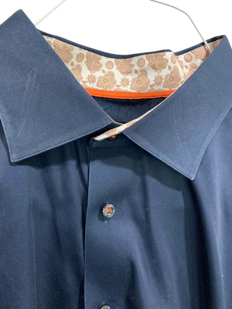 3XL (18.5-19  38) Levinas Contemporary Fit Mens Button Up Dress Shirt Navy Blue