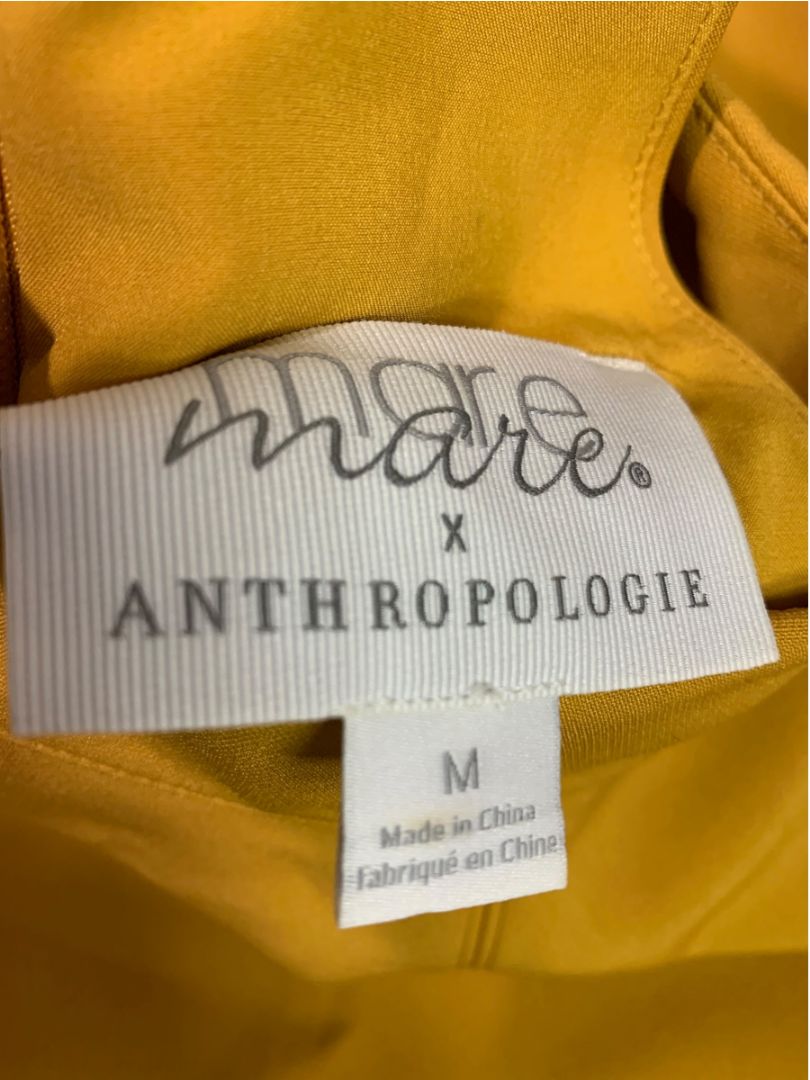 Medium Mare Mare x Anthropologie Halter Mini Dress in Gold Retro Mod