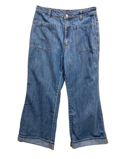 Small Miou Muse Womens Wide Leg Jeans Denim Soft Cuffed