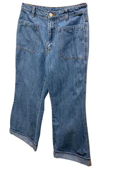 Small Miou Muse Womens Wide Leg Jeans Denim Soft Cuffed