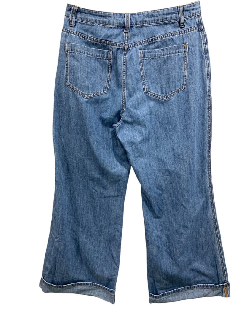 Small Miou Muse Womens Wide Leg Jeans Denim Soft Cuffed