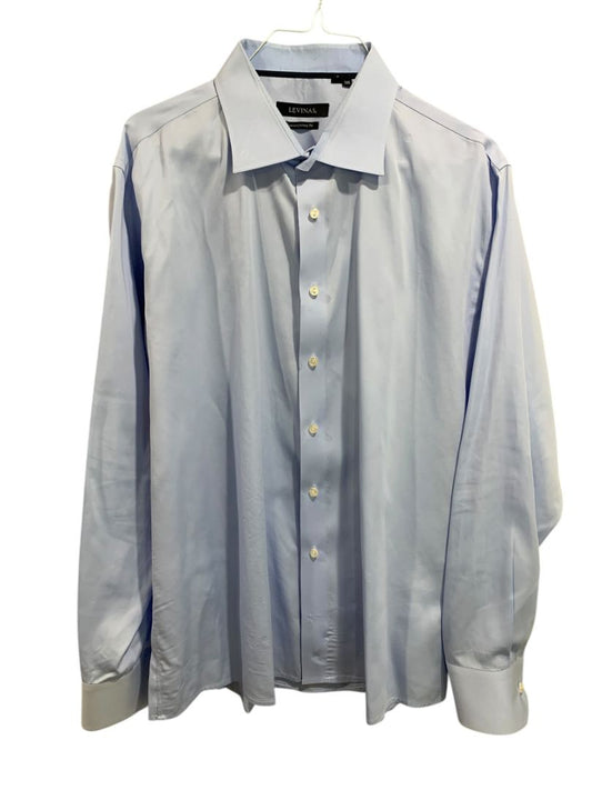 3XL (18.5-19  38) Levinas Contemporary Fit Mens Button Up Dress Shirt Light Blue