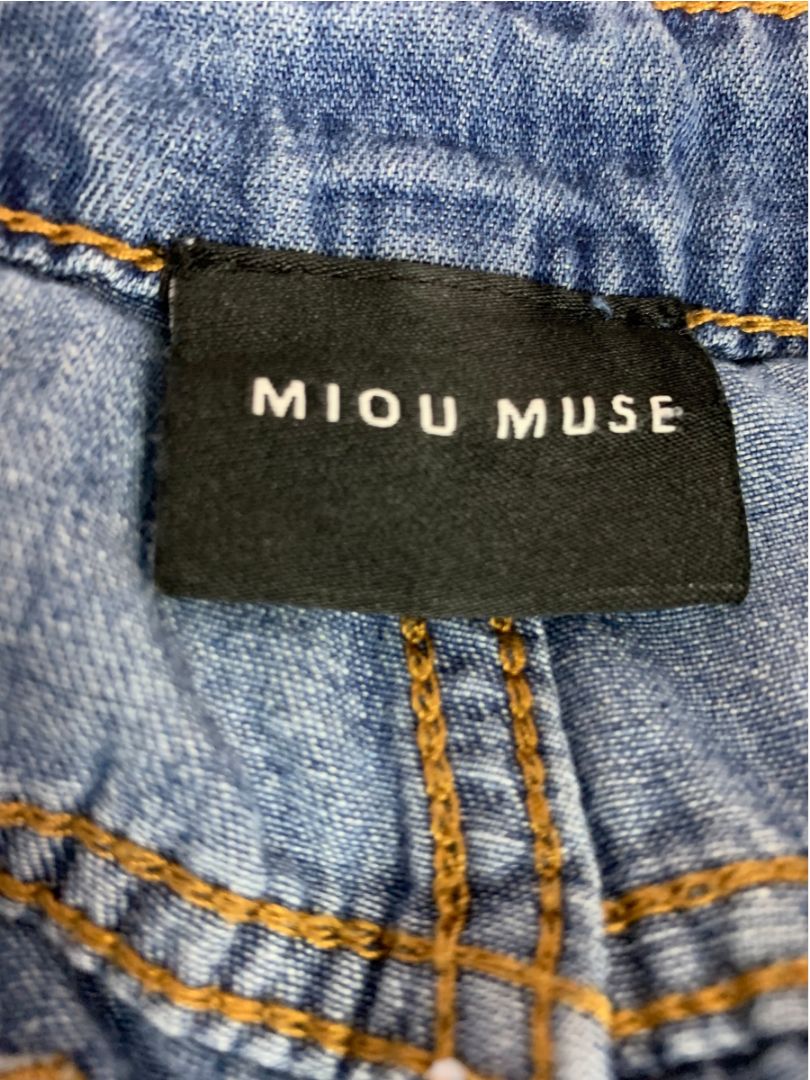 Small Miou Muse Womens Wide Leg Jeans Denim Soft Cuffed