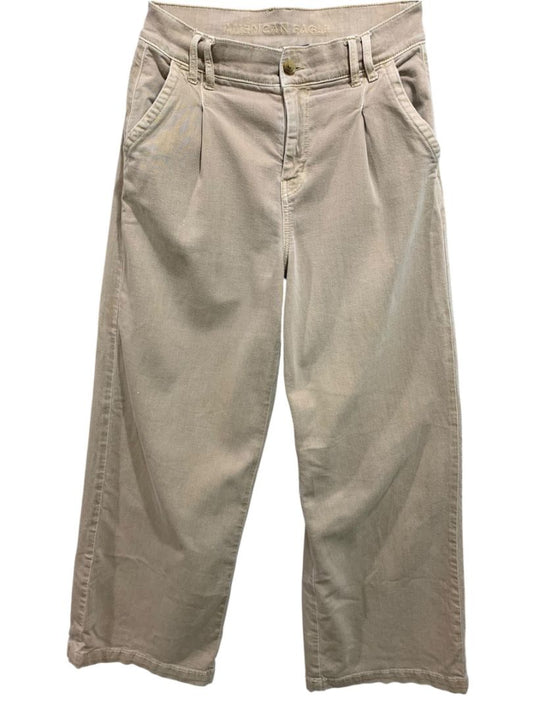 Size 4 American Eagle Womens Tan Stretch Jeans Super High-Rise Wide Leg