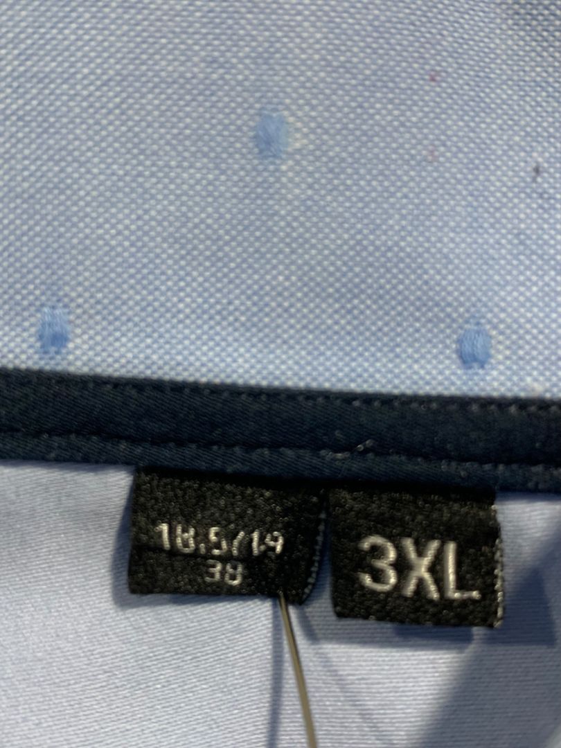 3XL (18.5-19  38) Levinas Contemporary Fit Mens Button Up Dress Shirt Light Blue
