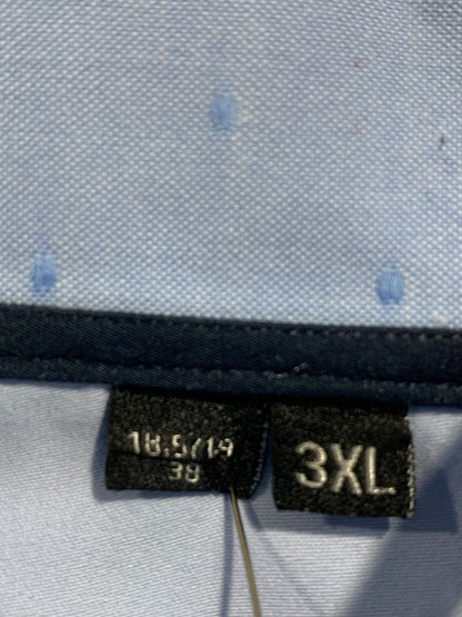 3XL (18.5-19  38) Levinas Contemporary Fit Mens Button Up Dress Shirt Light Blue