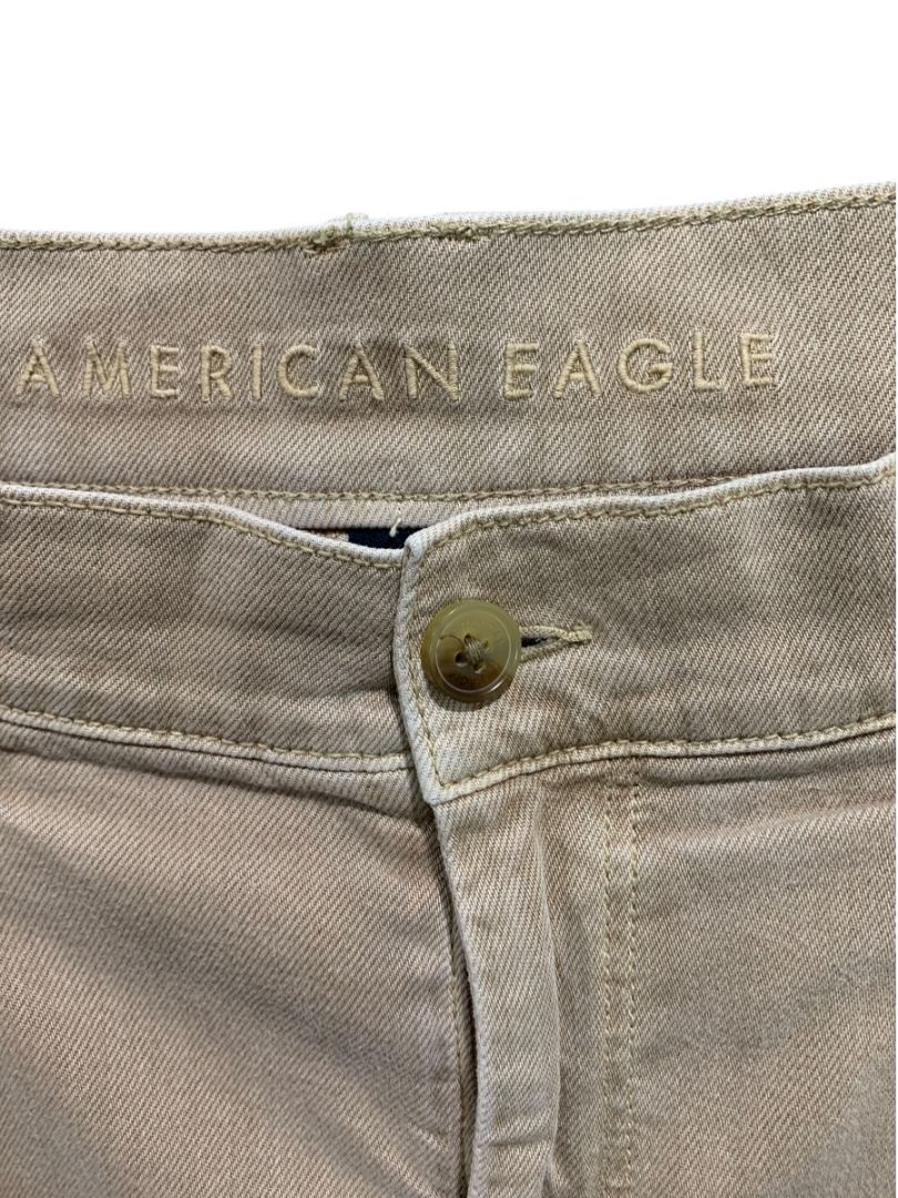 Size 4 American Eagle Womens Tan Stretch Jeans Super High-Rise Wide Leg