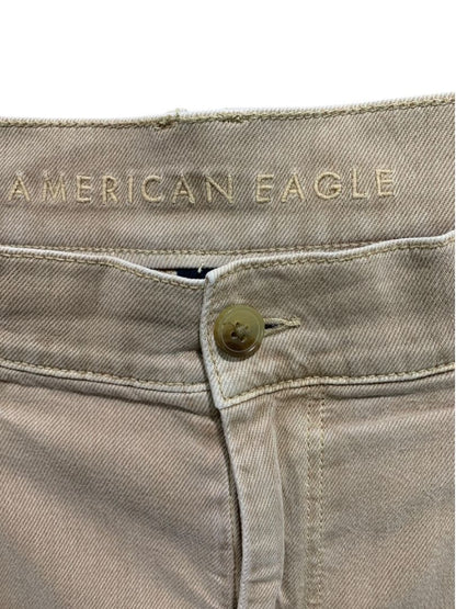 Size 4 American Eagle Womens Tan Stretch Jeans Super High-Rise Wide Leg