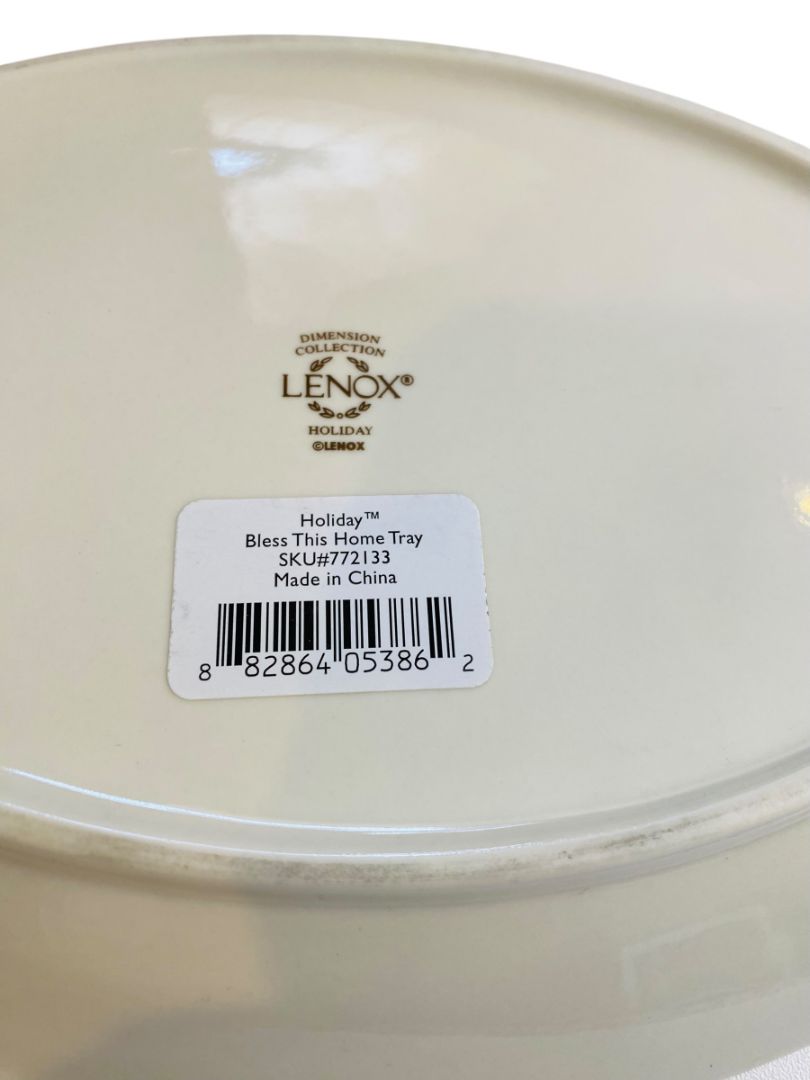 Lenox Holiday Dimension Bread Tray Bless This Home 11.25" x 7.5"