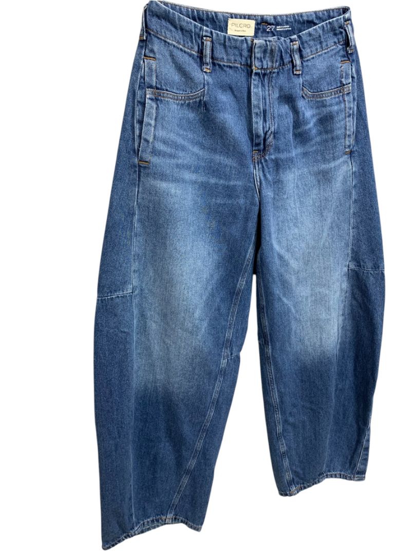 Size 27 Anthropologie Pilcro Georgia Full-Length High-Rise Barrel Jeans