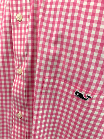2XT Vineyard Vines Mens Tall Button Down Shirt Pink Gingham Classic Fit