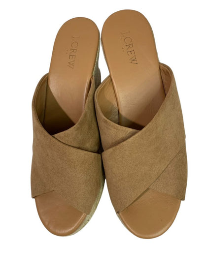 Size 8 J.Crew Womens Espadrille Slide Shoe Sandals Brown Style BH223