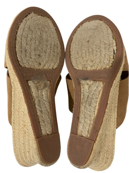 Size 8 J.Crew Womens Espadrille Slide Shoe Sandals Brown Style BH223