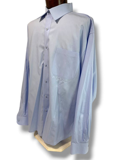 2XL (18.5 36-37) Marquis Mens Light Blue Dress Shirt Button Up