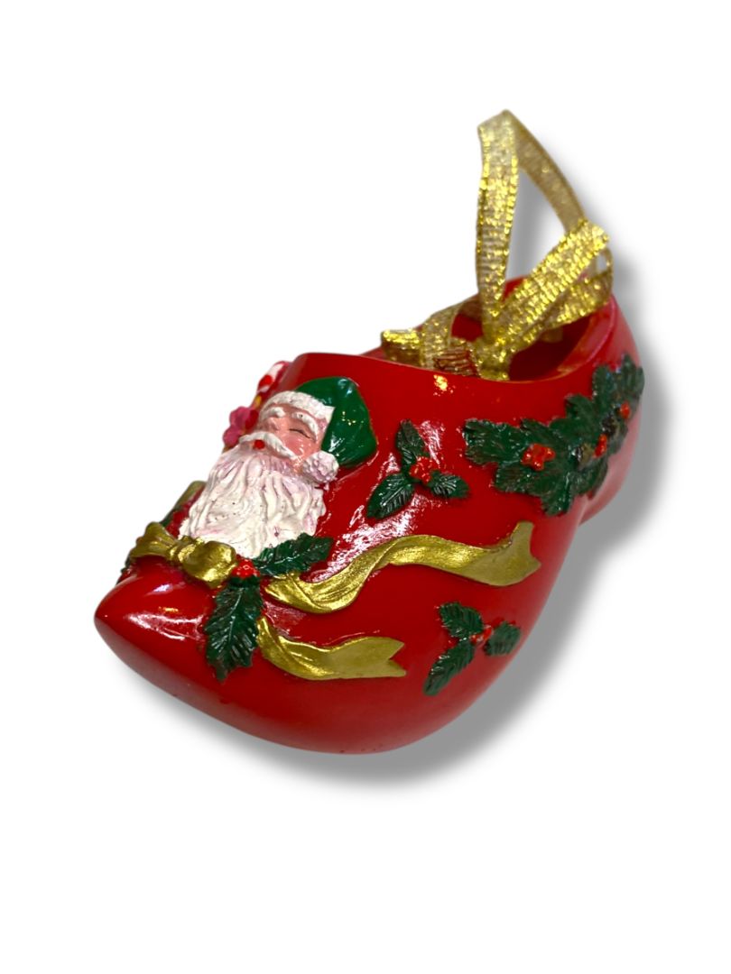 Vintage Holland Souvenir Shoe Ornament Christmas Red 3"