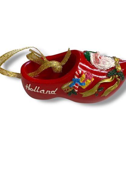 Vintage Holland Souvenir Shoe Ornament Christmas Red 3"