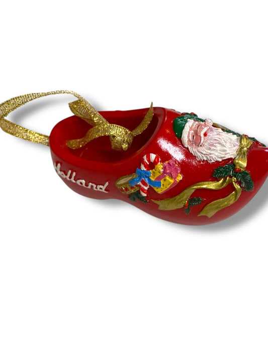 Vintage Holland Souvenir Shoe Ornament Christmas Red 3"