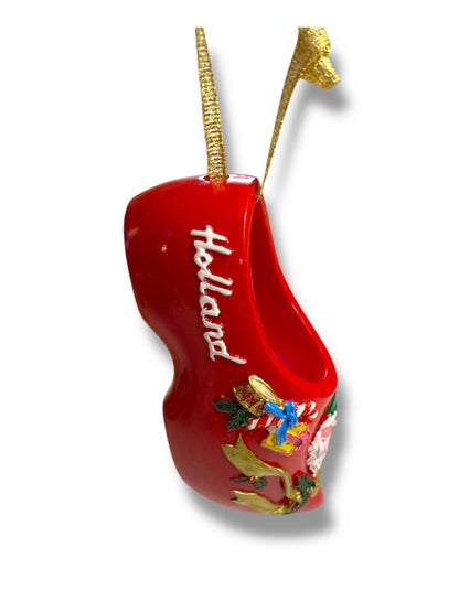 Vintage Holland Souvenir Shoe Ornament Christmas Red 3"