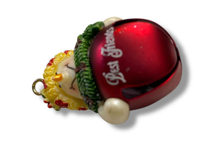 Small Holiday Bell Christmas Ornament Best Friends 2"