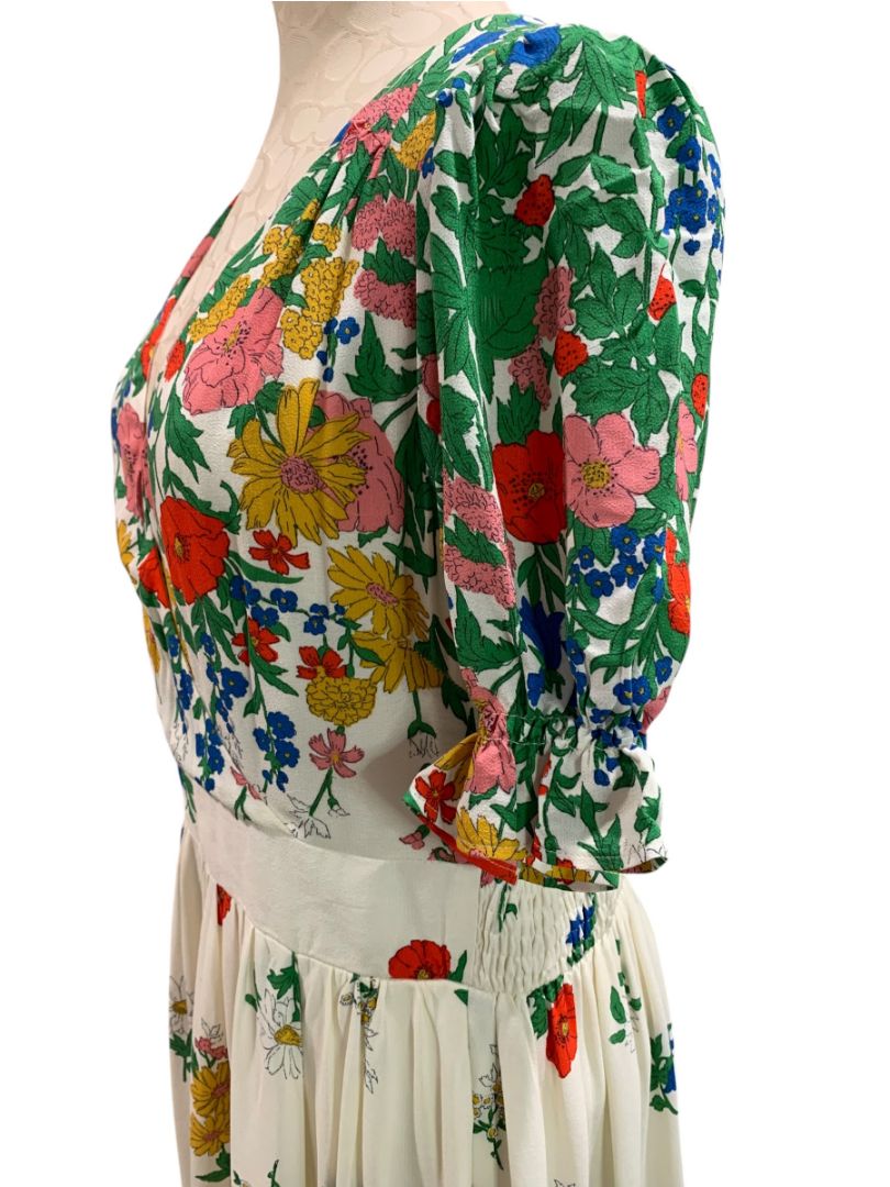 Size 10 Boden Womens Floral Maxi Dress Meadow Flowers V-Neck Pockets