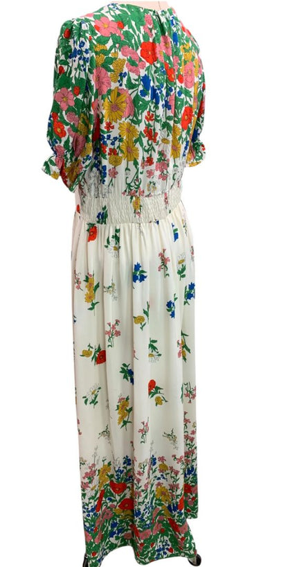 Size 10 Boden Womens Floral Maxi Dress Meadow Flowers V-Neck Pockets