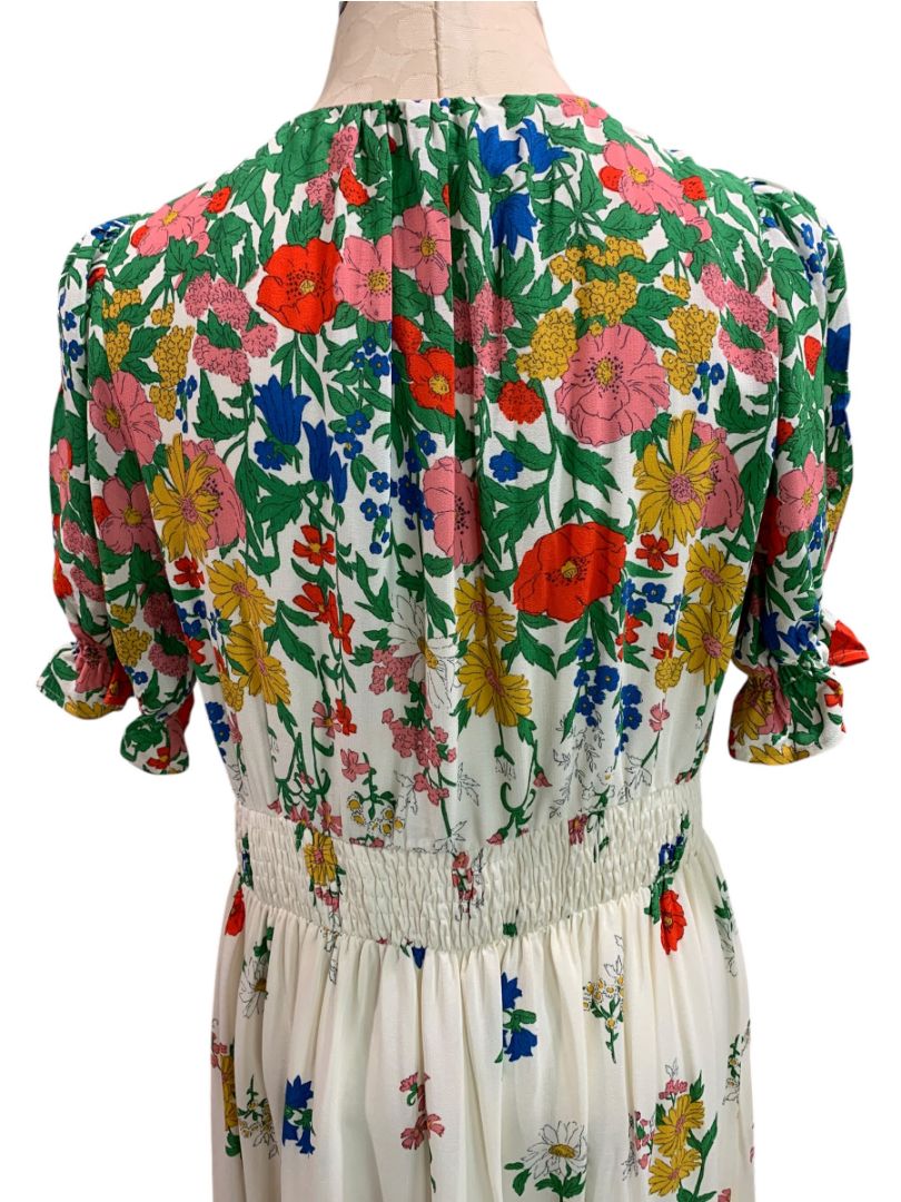 Size 10 Boden Womens Floral Maxi Dress Meadow Flowers V-Neck Pockets