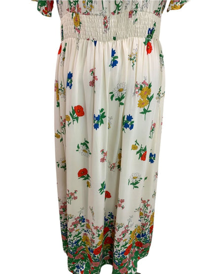Size 10 Boden Womens Floral Maxi Dress Meadow Flowers V-Neck Pockets