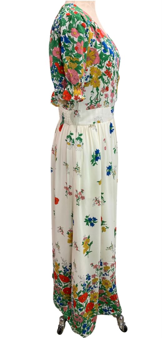 Size 10 Boden Womens Floral Maxi Dress Meadow Flowers V-Neck Pockets