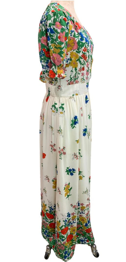 Size 10 Boden Womens Floral Maxi Dress Meadow Flowers V-Neck Pockets