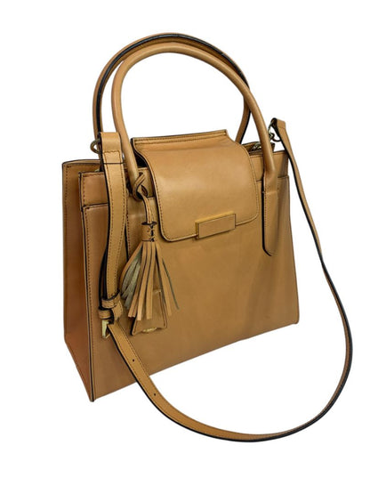 Gili Roma Leather Satchel Handbag Detachable Shoulder Strap  Camel Color