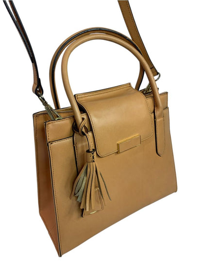 Gili Roma Leather Satchel Handbag Detachable Shoulder Strap  Camel Color