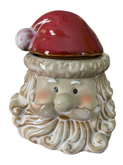 Holiday Santa Ceramic Creamer and Sugar Set Retro Look New