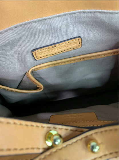 Gili Roma Leather Satchel Handbag Detachable Shoulder Strap  Camel Color