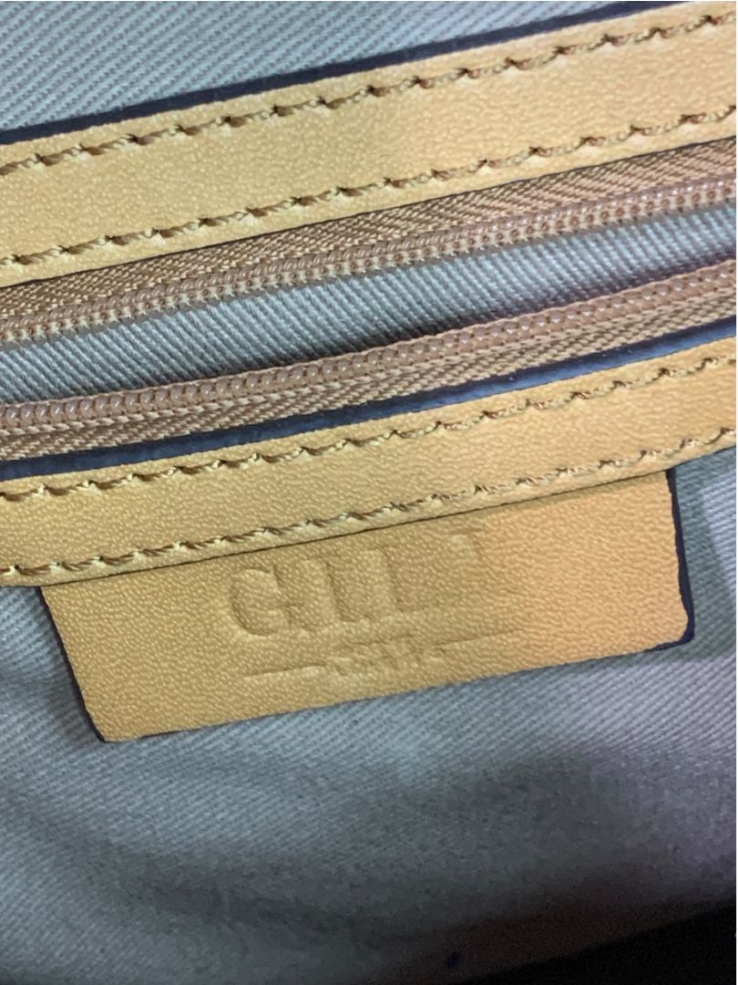Gili Roma Leather Satchel Handbag Detachable Shoulder Strap  Camel Color