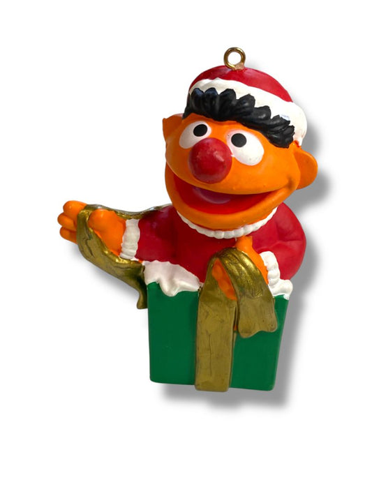Sesame Street Ernie in Christmas Box Ornament Jim Henson. 4"