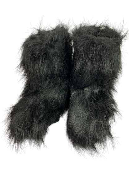 Size 9 (40) Womens Y2K Style Midcalf Black Faux Fur Boots