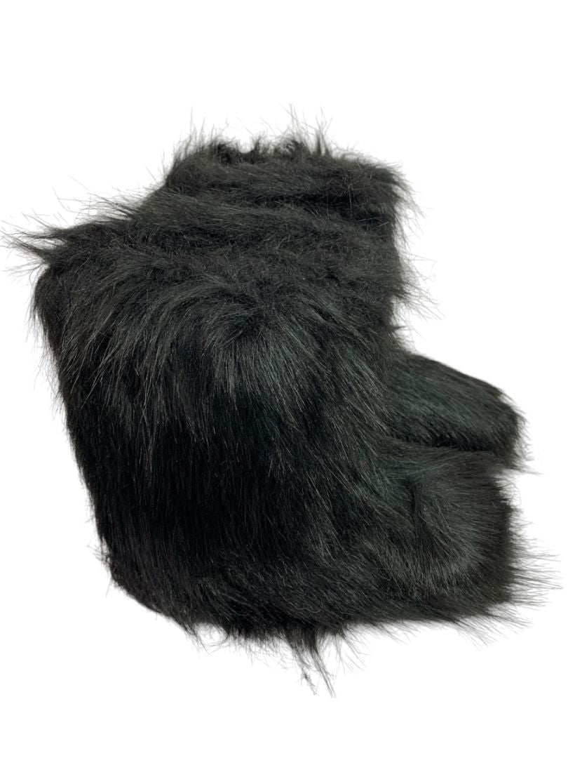 Size 9 (40) Womens Y2K Style Midcalf Black Faux Fur Boots