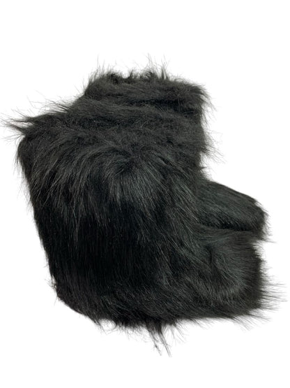 Size 9 (40) Womens Y2K Style Midcalf Black Faux Fur Boots