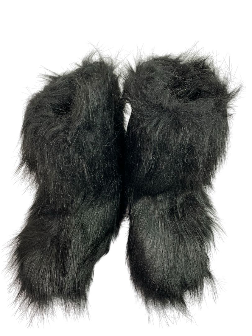 Size 9 (40) Womens Y2K Style Midcalf Black Faux Fur Boots