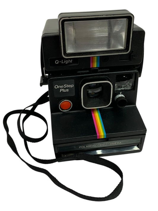 Polaroid One Step Plus Rainbow Land Camera with Q-Light Flash 2351 Untested