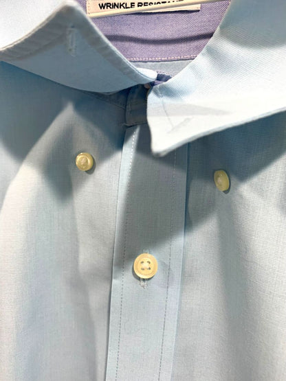 3XL Nautica Mens Button Down Dress Shirt Light Blue Wrinkle Resistant