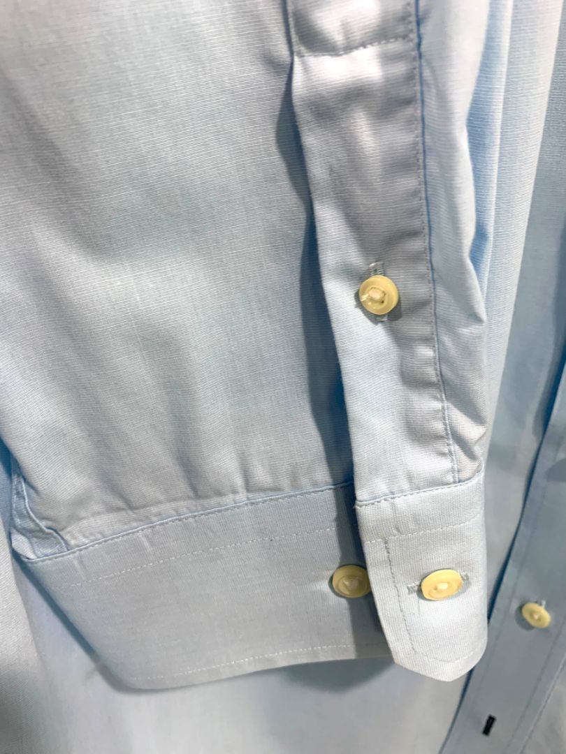 3XL Nautica Mens Button Down Dress Shirt Light Blue Wrinkle Resistant